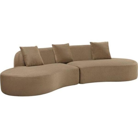 Canapé compressé modulable - 4 places - HARRY - Tissu Camel - 313 x 134 x 75 cm