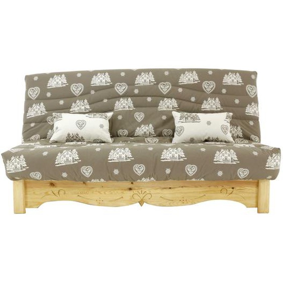 Canapé convertible 140 cm courchevel taupe Aspin