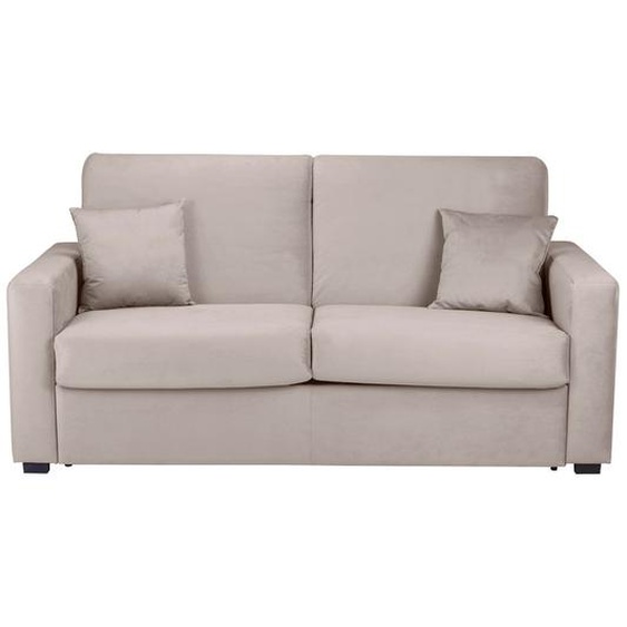 Canapé convertible 140 x 200 cm en tissu effet velours sable Ripozzini