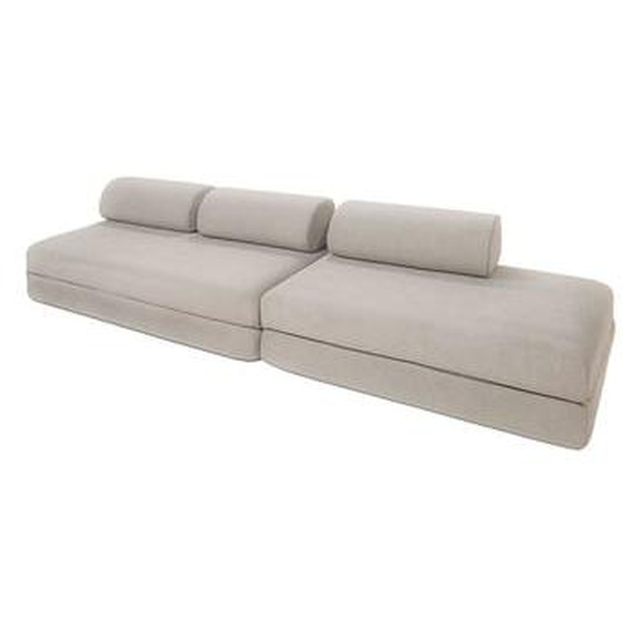 Canapé convertible 2-3 places + Canapé convertible 2 extérieur beige clair