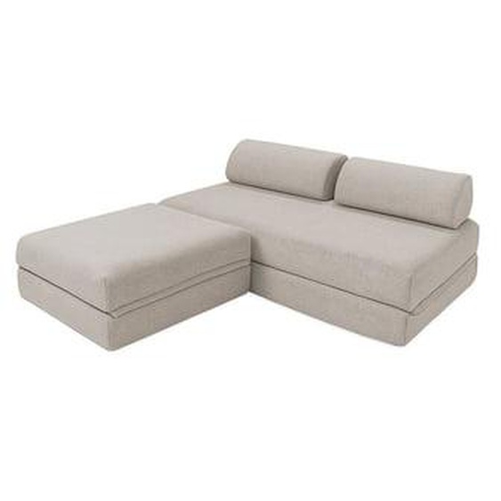 Canapé convertible 2-3 places + Pouf extérieur gris