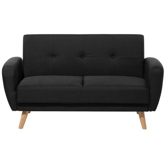 Canapé convertible 2 places en tissu noir FLORLI