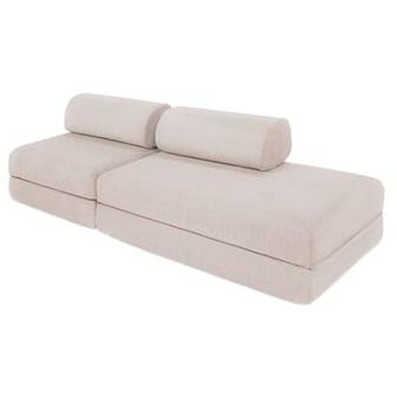 Canapé convertible 2 places + Fauteuil convertible extérieur beige clair