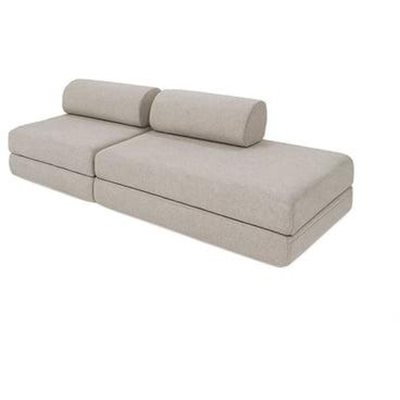 Canapé convertible 2 places + Fauteuil convertible extérieur beige clair