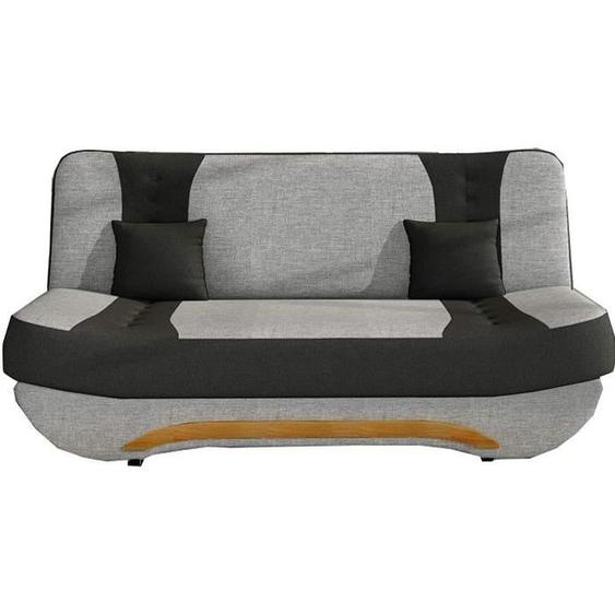 Canapé Convertible avec Coffre de Rangement - E-MEUBLES - Tissu Gris - Clic Clac - 3 Places