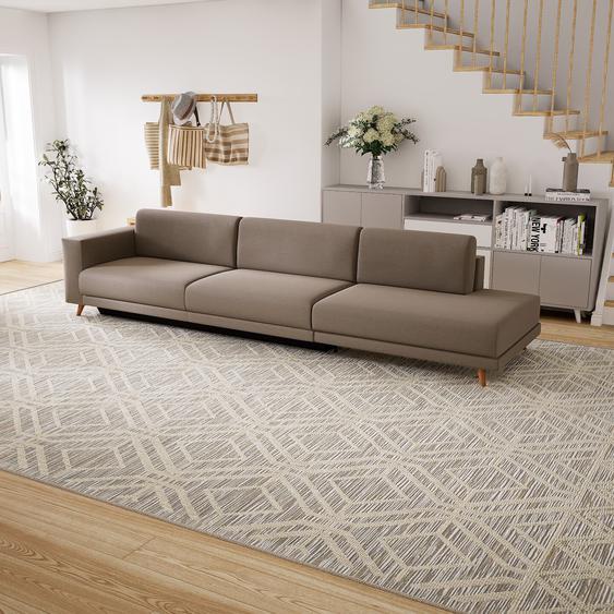 Canapé convertible - Beige Sable, design épuré, canapé lit confortable, confortable avec coffre de rangement - 344 x 75 x 98 cm, modulable