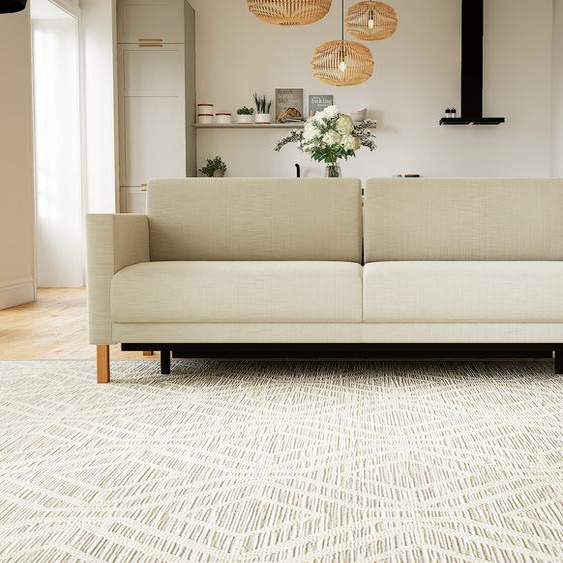 Canapé convertible - Blanc Crème, design épuré, canapé lit confortable, confortable avec coffre de rangement - 224 x 81 x 98 cm, modulable