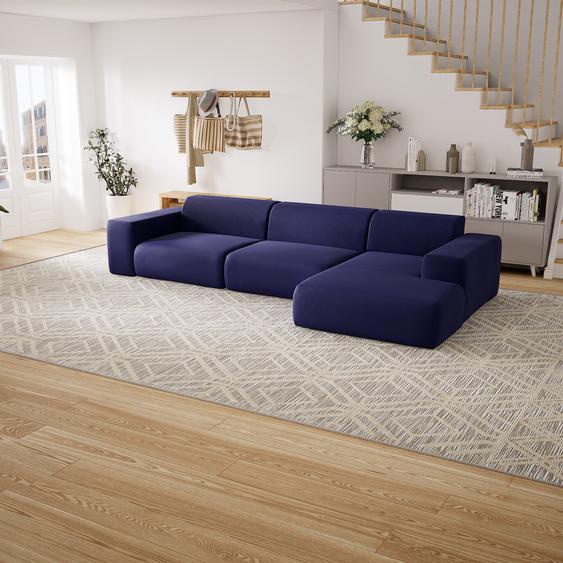Canapé convertible - Bleu Encre, design arrondi, canapé lit confortable, moelleux et lit confortable - 343 x 72 x 168 cm, modulable