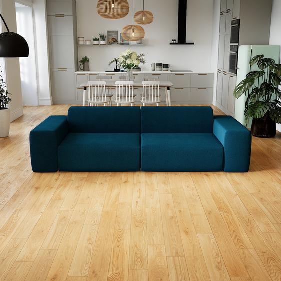 Canapé convertible - Bleu Océan, design arrondi, canapé lit confortable, moelleux et lit confortable - 266 x 72 x 107 cm, modulable