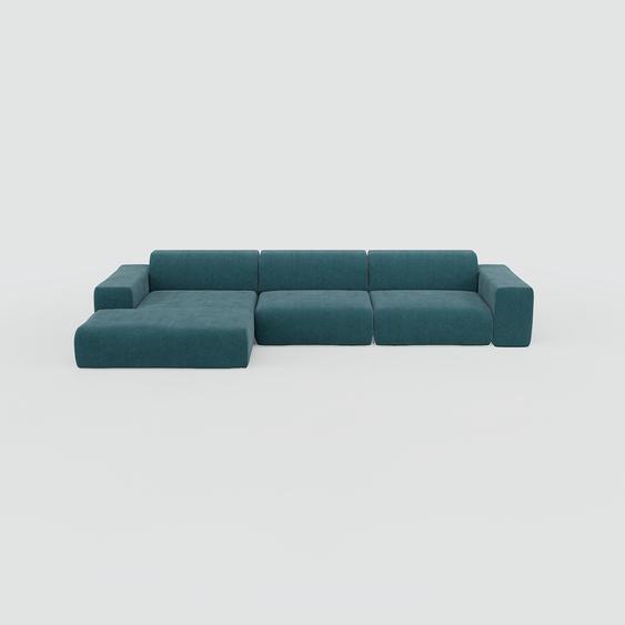 Canapé convertible - Bleu Pétrole, design arrondi, canapé lit confortable, moelleux et lit confortable - 368 x 72 x 168 cm, modulable