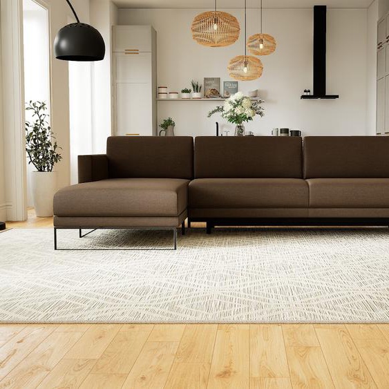 Canapé convertible - Brun Café, design épuré, canapé lit confortable, confortable avec coffre de rangement - 304 x 81 x 162 cm, modulable