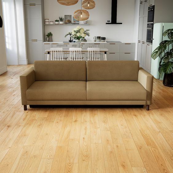 Canapé convertible - Brun Caramel, design épuré, canapé lit confortable, confortable avec coffre de rangement - 225 x 75 x 98 cm, modulable