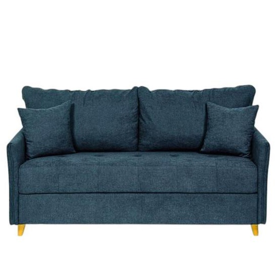 Canapé convertible express 120 RASPAIL matelas 16 cm sommier METAL Genesis Bleu Pacific