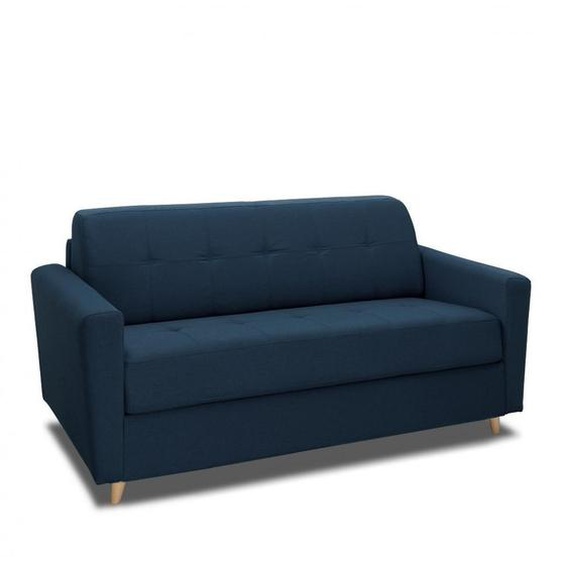 Canapé convertible express 120 TREVISE sommier métal matelas 20 cm Twist bleu nuit