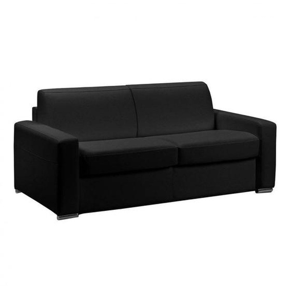 Canapé convertible express 140 IMPERIAL matelas 22 cm sommier métal polyuréthane noir