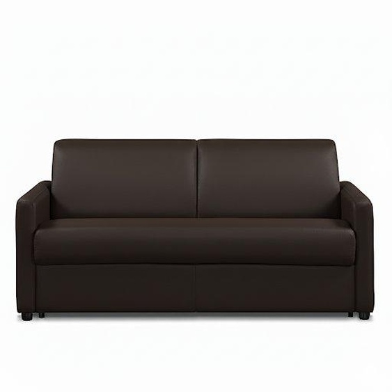 Canapé convertible express DAY 120 cm métal mono assise matelas 18 cm polyuréthane chocolat