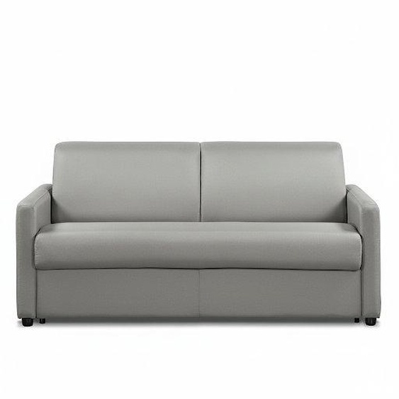 Canapé convertible express DAY 120 cm métal mono assise matelas 18 cm polyuréthane gris clair