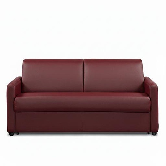 Canapé convertible express DAY 120 cm métal mono assise matelas 22 cm polyuréthane bordeaux