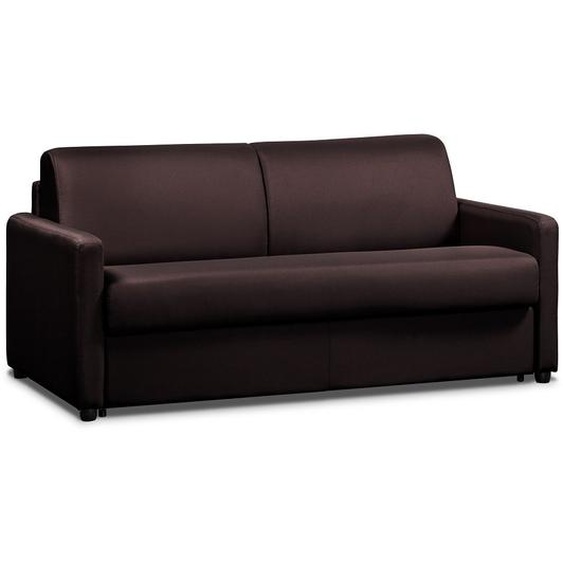 Canapé convertible express DAY 120 cm métal mono assise matelas 22 cm polyuréthane mocca