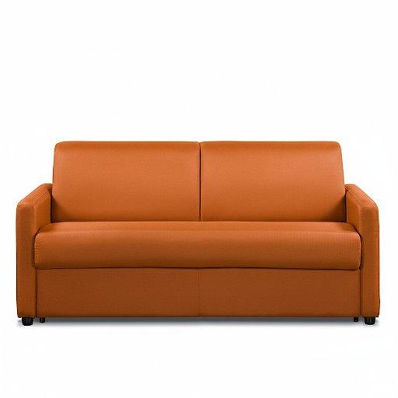 Canapé convertible express DAY 120 cm métal mono assise matelas 22 cm polyuréthane orange