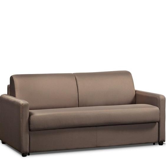Canapé convertible express  DAY 140 cm métal mono assise matelas 18 cm polyuréthane taupe