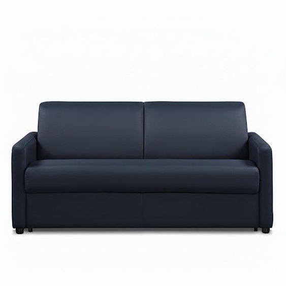 Canapé convertible express DAY 160 cm métal mono assise matelas 14 cm polyuréthane bleu nuit