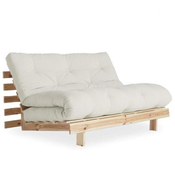 Canapé convertible futon ROOTS pin naturel coloris naturel couchage 160x200 cm