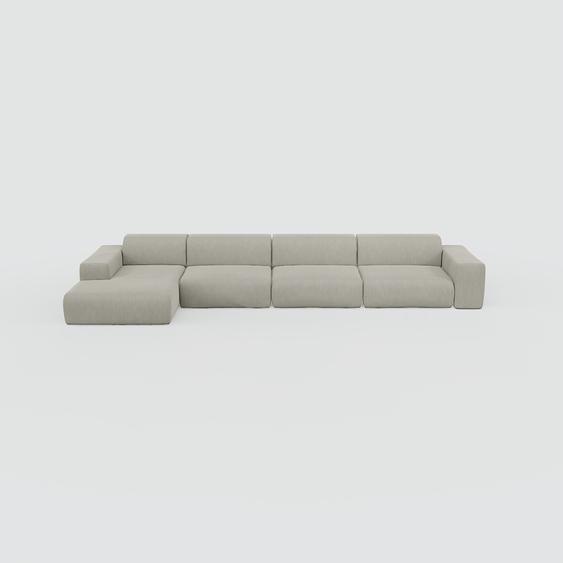 Canapé convertible - Grège, design arrondi, canapé lit confortable, moelleux et lit confortable - 443 x 72 x 168 cm, modulable