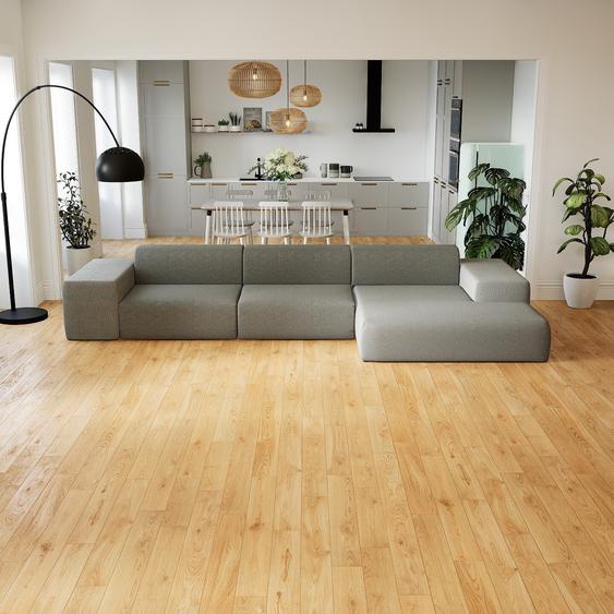 Canapé convertible - Gris Clair, design arrondi, canapé lit confortable, moelleux et lit confortable - 396 x 72 x 168 cm, modulable