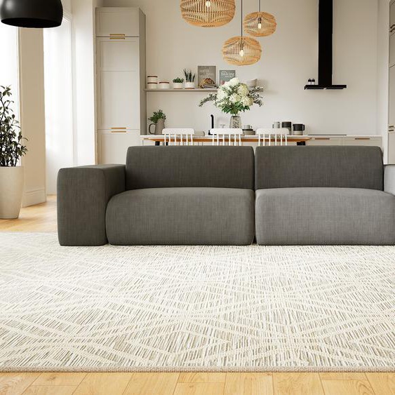 Canapé convertible - Gris Pierre, design arrondi, canapé lit confortable, moelleux et lit confortable - 266 x 72 x 107 cm, modulable