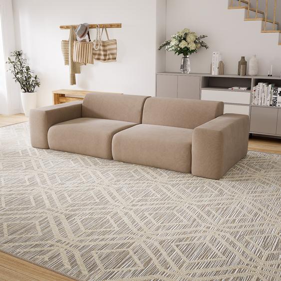 Canapé convertible - Ivoire Clair, design arrondi, canapé lit confortable, moelleux et lit confortable - 266 x 72 x 107 cm, modulable
