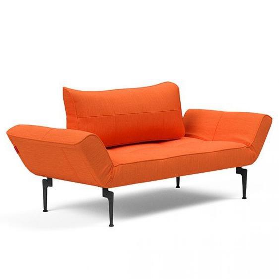 Canape convertible lit  200x70 cm ZEAL LASER  piétement métallique tissu Elegance Orange