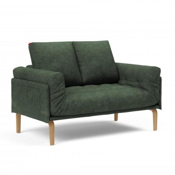 Canapé convertible lit ROLLO BOW CLASSIC pieds chêne tissu Avella Pine Green