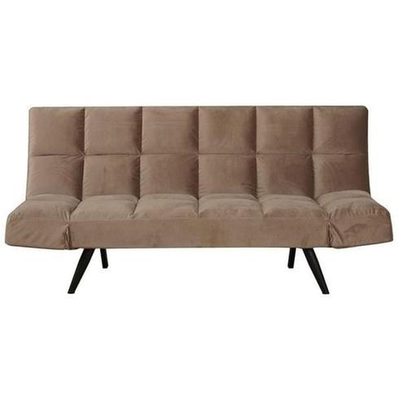 Canapé convertible lit Timo en velours taupe - Livin24 - 110 x 180 cm - Confortable et moderne