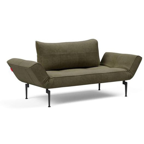 Canape convertible lit ZEAL LASER  piétements métallique tissu Cordufine Pine Green