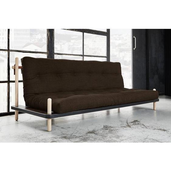 Canapé convertible POINT style scandinave matelas futon chocolat couchage 130*190cm