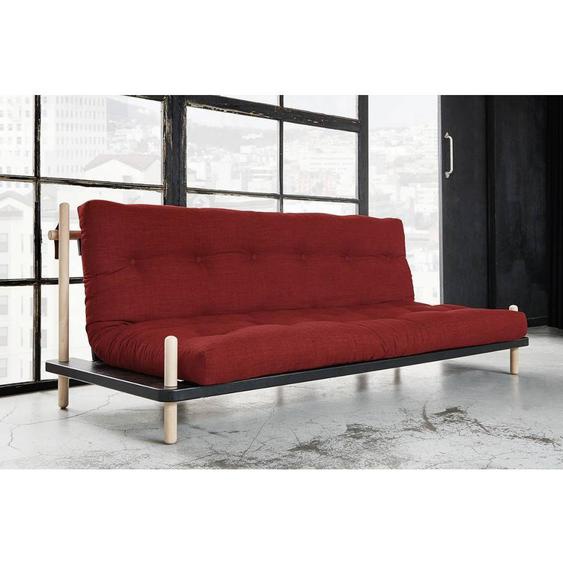 Canapé convertible POINT style scandinave matelas futon rouge passion couchage 130*190cm