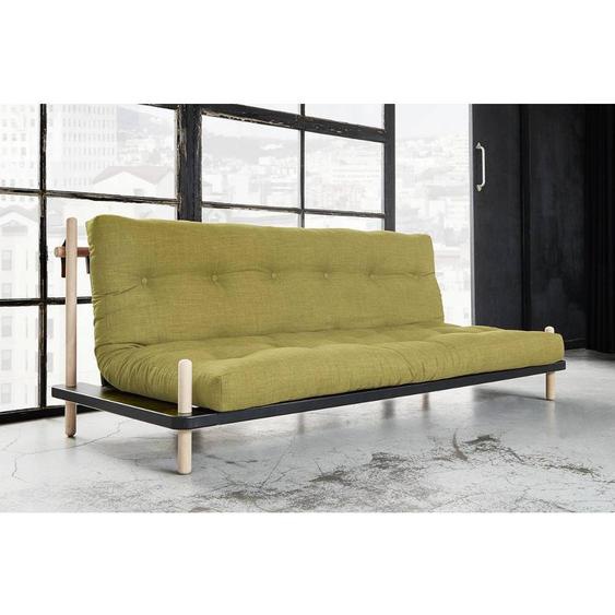 Canapé convertible POINT style scandinave matelas futon vert avocat couchage 130*190cm