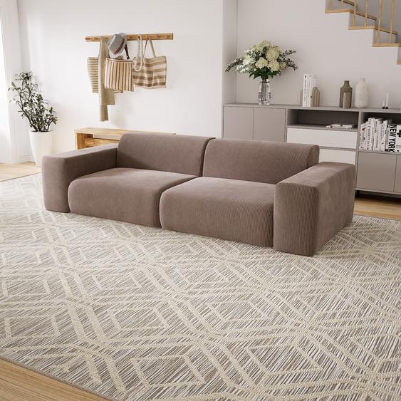 Canapé convertible - Taupe, design arrondi, canapé lit confortable, moelleux et lit confortable - 266 x 72 x 107 cm, modulable