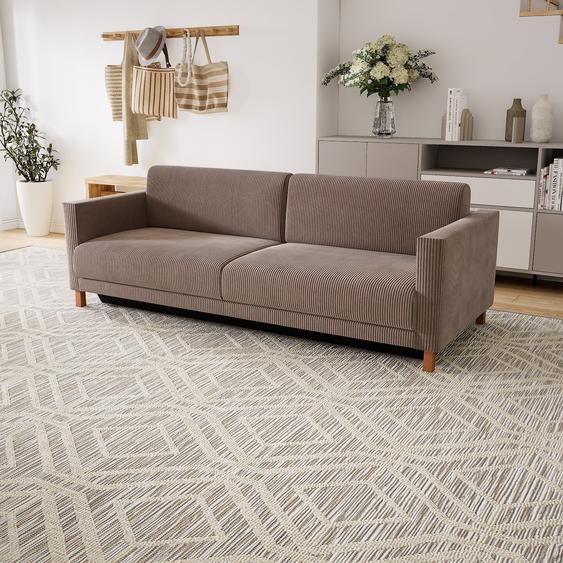 Canapé convertible - Taupe, design épuré, canapé lit confortable, confortable avec coffre de rangement - 224 x 75 x 98 cm, modulable