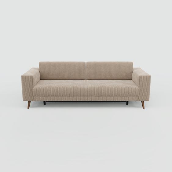 Canapé convertible - Taupe, design épuré, canapé lit confortable, confortable avec coffre de rangement - 248 x 81 x 98 cm, modulable