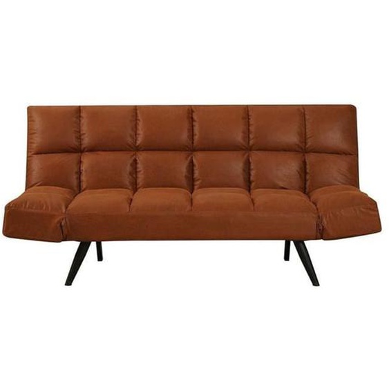 Canapé convertible Timo - Livin24 - 2 places - Cuir écologique - Marron