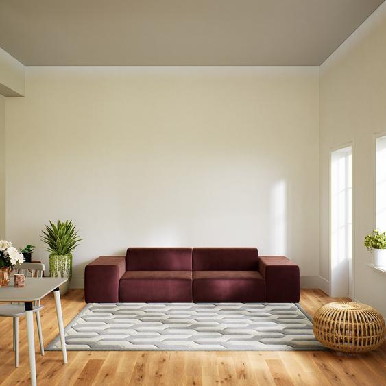 Canapé convertible Velours - Vieux Rose, design arrondi, canapé lit confortable, moelleux et lit confortable - 294 x 72 x 107 cm, modulable