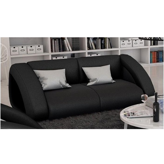 Canapé cuir 2 places design - Brooks - Noir 902