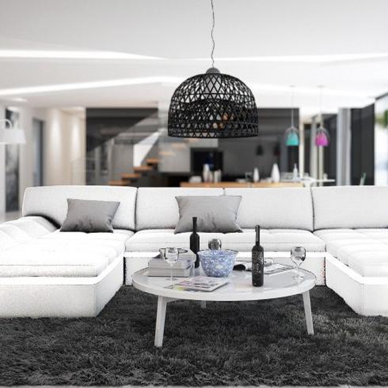 Canapé cuir design panoramique - Dorog - Blanc 901