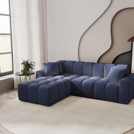 Canapé dangle 265 cm Napoli - Canapé dangle avec tissu premium, Canapé design, Canapé dangle en L, gauche (Bleu - Komodo 50)