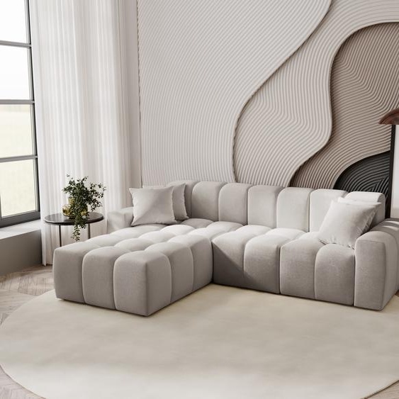 Canapé dangle 265 cm Napoli - Canapé dangle avec tissu premium, Canapé design, Canapé dangle en L, gauche (Gris clair - Komodo 20)
