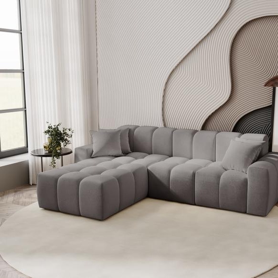 Canapé dangle 265 cm Napoli - Canapé dangle avec tissu premium, Canapé design, Canapé dangle en L, gauche (Gris - Komodo 21)