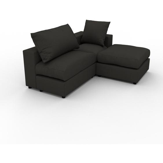 Canapé dangle - Anthracite, design arrondi, canapé en L ou angle, confortable avec méridienne ou coin - 156 x 62 x 180 cm, modulable