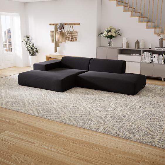 Canapé dangle - Anthracite, design arrondi, canapé en L ou angle, confortable avec méridienne ou coin - 310 x 72 x 168 cm, modulable